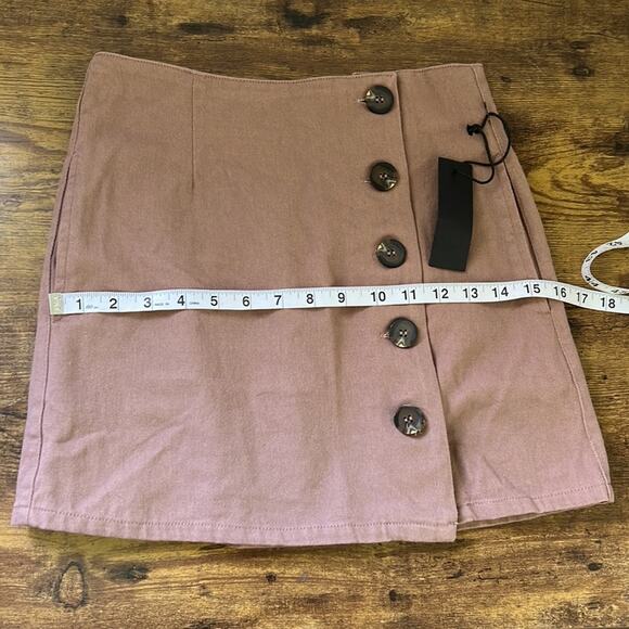Chloe & Katie Tan Brown Tortoise Button Down Mini Skirt - Picture 7 of 9